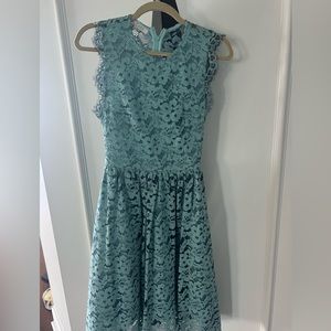 Alexis lace full midi dress in powder blue
